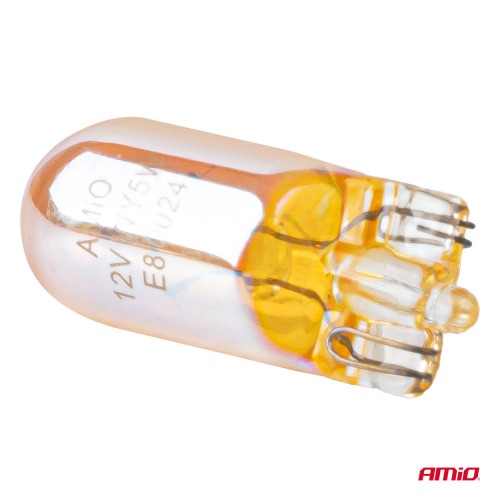 Amio – Λάμπες Αλογόνου WY5W W2.1x9.5d Καρφωτές 12V 5W Πορτοκαλί Lumitec για Φλας & Καθαρή Σήμανση – Σετ 2 Τεμ. (04626/AM)