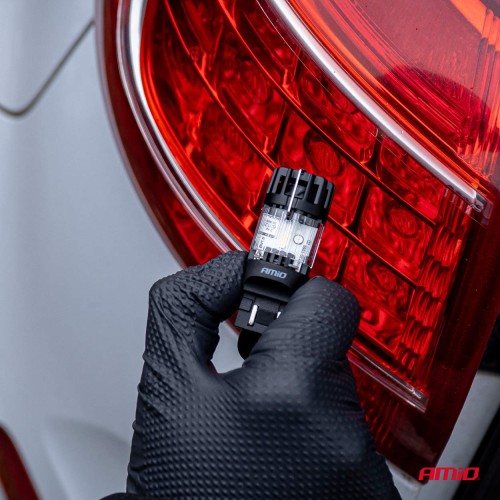 Amio – LED CSP T20D W21/5W 7443 Καρφωτό 12V 66W 4800lm 6500K Full CANBUS για Στοπ & Θέσης Ισχυρό Φως – 1 Τεμ. (04687/AM)