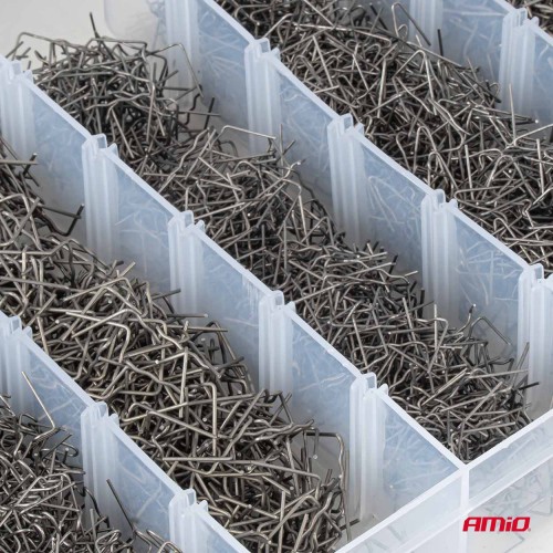Amio – Συνδετήρες Μεταλλικοί Επισκευής Πλαστικών 3000 Τεμ. για Σταθερή Συγκόλληση & Ανθεκτική Επισκευή – 1 Σετ (04743/AM)