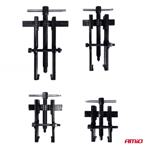 Amio – Σετ Εξολκέων Τροχαλίας Αντλίας 2 Βραχιόνων 50-150mm Ρυθμιζόμενο Heavy Duty για Αφαίρεση με Υψηλή Δύναμη & Ασφαλή Χρήση – 4 Τεμ. (04756/AM)