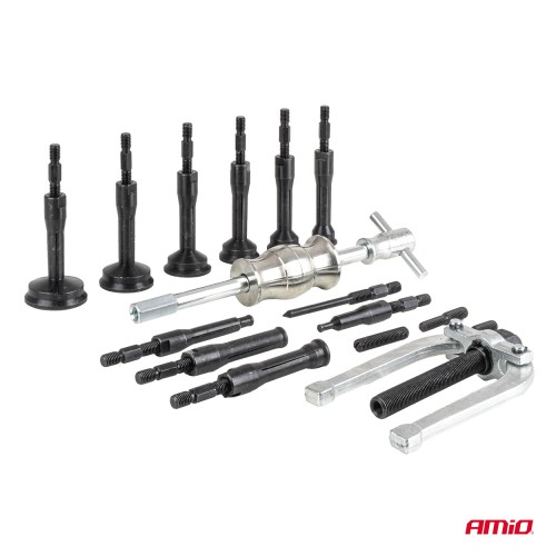 Amio – Σφυρί Κρούσης με Εξολκέα Ρουλεμάν 8-58mm Heavy Duty Dual Mode σε Βαλιτσάκι για Αφαίρεση με Υψηλή Δύναμη & Ασφαλή Χρήση – Σετ 16 Τεμ. (04758/AM)