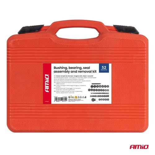 Amio – Σετ Δακτυλίων & Προσαρμογέων Ρουλεμάν 18-65mm Heavy Duty για Αφαίρεση και Εγκατάσταση με Ασφαλή Χρήση – 52 Τεμ. (04771/AM)