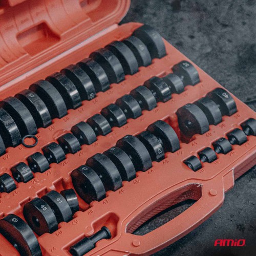 Amio – Σετ Δακτυλίων & Προσαρμογέων Ρουλεμάν 18-65mm Heavy Duty για Αφαίρεση και Εγκατάσταση με Ασφαλή Χρήση – 52 Τεμ. (04771/AM)