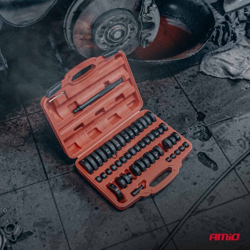 Amio – Σετ Δακτυλίων & Προσαρμογέων Ρουλεμάν 18-65mm Heavy Duty για Αφαίρεση και Εγκατάσταση με Ασφαλή Χρήση – 52 Τεμ. (04771/AM)