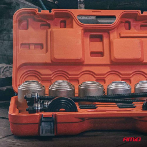 Amio – Σετ Εργαλείων Ρουλεμάν Τροχού & Silent Blocks Heavy Duty για Αφαίρεση και Εγκατάσταση με Ασφαλή Χρήση – Σετ 26 Τεμ. (04772/AM)