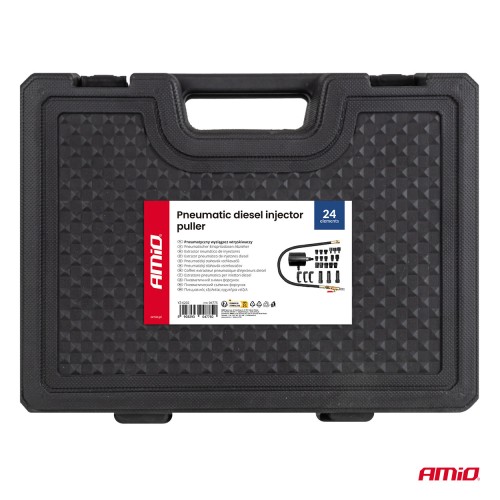 Amio – Πνευματικός Εξολκέας Μπεκ Diesel 5-8 Bar Heavy Duty σε Βαλιτσάκι για Αφαίρεση με Υψηλή Δύναμη & Ασφαλή Χρήση – Σετ 24 Τεμ. (04775/AM)