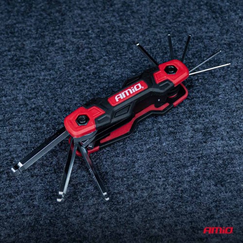 Amio – Πτυσσόμενα Κλειδιά Allen Imbus CR-V 1.5-8mm Πολυεργαλείο Heavy Duty για Σταθερή Εφαρμογή στη Βίδα & Καθημερινή Χρήση – 1 Τεμ. (04788/AM)