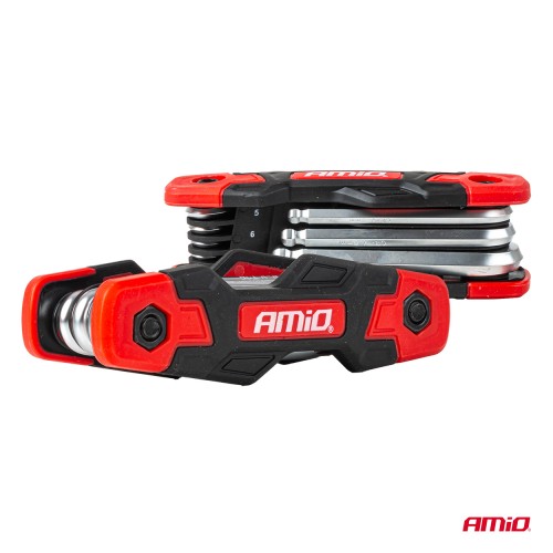 Amio – Πτυσσόμενα Κλειδιά Allen Imbus CR-V 1.5-8mm Πολυεργαλείο Heavy Duty για Σταθερή Εφαρμογή στη Βίδα & Καθημερινή Χρήση – 1 Τεμ. (04788/AM)