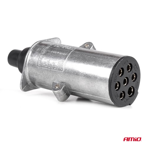 Amio – Πρίζα Κοτσαδόρου 24V 7PIN Type N Αλουμινίου Heavy Duty για Ασφαλή Σύνδεση & Καθημερινή Χρήση – 1 Τεμ. (04790/AM)