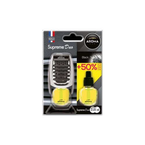 AMiO - Αρωματικό Αεραγωγού Αυτοκινήτου Aroma Supreme Duo Black Αεραγωγού με Ρύθμιση Έντασης (+50% Περιεχόμενο) - 1 Τεμ. (A92259/AM)