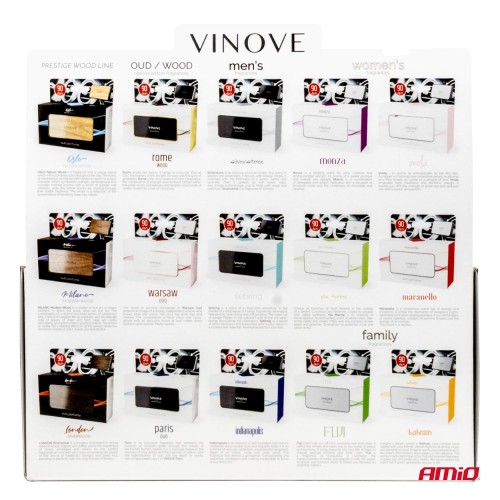 Amio – Χαρτινό Ράφι Display με 18 Αρωματικά Αυτοκινήτου VINOVE για Φρεσκάδα & Καθημερινή Χρήση – Σετ 18 Τεμ. (V0000/AM)