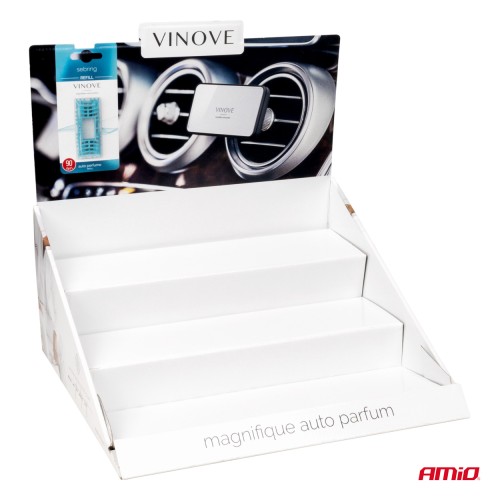 Amio – Χαρτινό Ράφι Display με 18 Αρωματικά Αυτοκινήτου VINOVE για Φρεσκάδα & Καθημερινή Χρήση – Σετ 18 Τεμ. (V0000/AM)