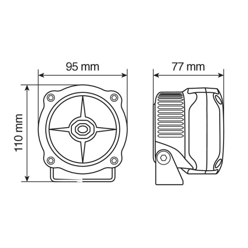 Lampa - Προβολείς Aux LED MAX LUM 1 Driving Beam 12V 4 LED 20W 990lm 6000K με Βάση Στήριξης, Στεγανότητα IP67 και Έγκριση E1 - 2 Τεμ. (9046.0-LM)