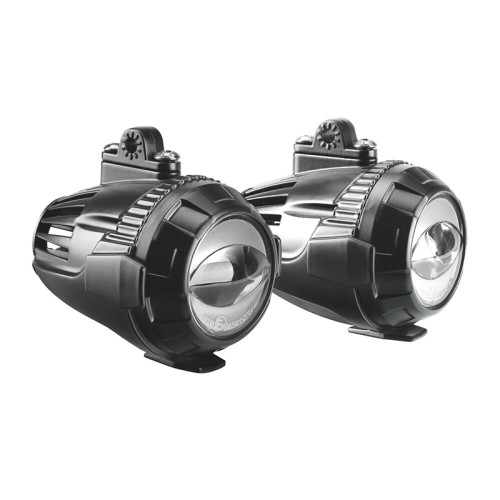 Lampa - Προβολείς Ομίχλης Moto FOG-X2 12V 30W 2100lm 6000-6500K Φ71mm 1 LED Αδιάβροχοι IP68 με Καλωδίωση και Βάσεις Φ38-39mm - Σετ 2 Τεμ. (9158.2-LM)