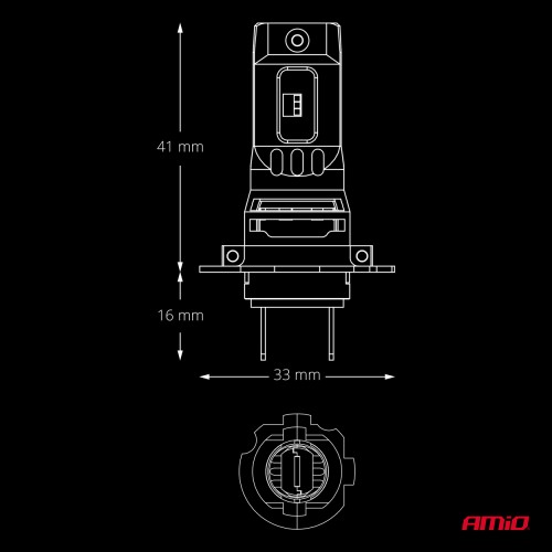 AMiO - Λάμπες LED F26 Pro Series H7/H18 12/24V 68W 2900-3550lm 6.000K Full Can-Bus Plug&Play - 2 Τεμ. (04872/AM)