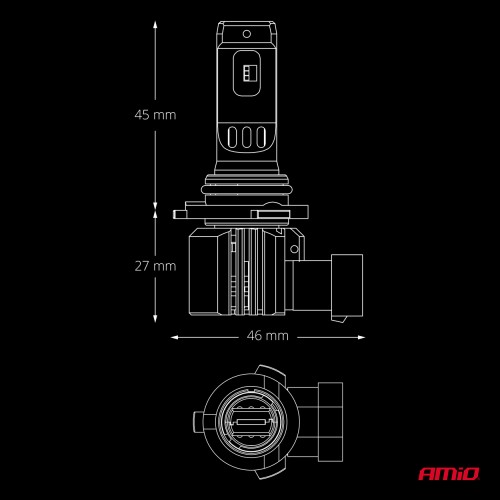 AMiO - Λάμπες LED F26 Pro Series HB3 12/24V 68W 2900-3550lm 6.000K Full Can-Bus Plug&Play - 2 Τεμ. (04874/AM)