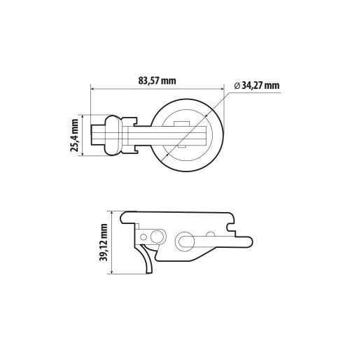 Lampa - Δακτυλίδι/Γάντζος Πρόσδεσης Ιμάντα Type 1 για Μπάρα Σιδήρου/Κόφφας Συγκράτησης Φορτίου με Μέγιστο Φορτίο 2700 kg - 1 Τεμ. (L9725.8)