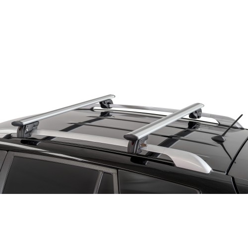 MENABO ΜΠΑΡΕΣ ΟΡΟΦΗΣ ΑΛΟΥΜΙΝΙΟΥ JACKSON XL SILVER 135 cm ΣΕ ΑΣΗΜΙ ΧΡΩΜΑ ΓΙΑ Daihatsu Terios II (J200/F700) 5 doors 2006>2017 ΜΕ RAISED RAILS (Παράλληλες Μπάρες με Κενό) - 2 ΤΕΜ. (11290/MB)
