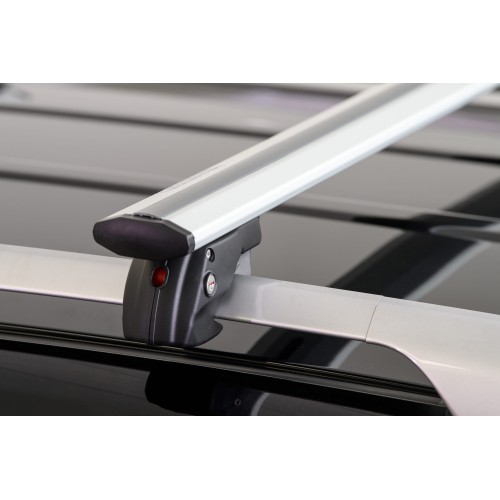 MENABO ΜΠΑΡΕΣ ΟΡΟΦΗΣ ΑΛΟΥΜΙΝΙΟΥ JACKSON XL SILVER 135 cm ΣΕ ΑΣΗΜΙ ΧΡΩΜΑ ΓΙΑ Mitsubishi Outlander (CW/ZG/ZH) 5 doors 2006>2012 ΜΕ RAISED RAILS (Παράλληλες Μπάρες με Κενό) - 2 ΤΕΜ. (11290/MB)