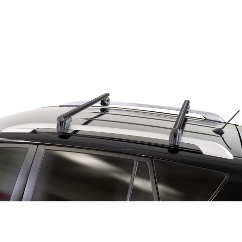 MENABO ΜΠΑΡΕΣ ΟΡΟΦΗΣ ΑΛΟΥΜΙΝΙΟΥ SHERMAN XL BLACK 135 cm ΣΕ ΜΑΥΡΟ ΧΡΩΜΑ ΓΙΑ DR dr.5 5 doors 2013>2017 ΜΕ RAISED RAILS (Παράλληλες Μπάρες με Κενό) - 2 ΤΕΜ. (12290/MB)