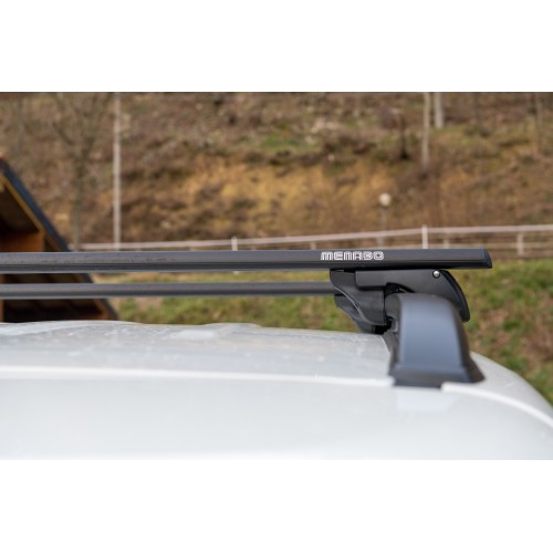 MENABO ΜΠΑΡΕΣ ΟΡΟΦΗΣ ΑΛΟΥΜΙΝΙΟΥ SHERMAN XL BLACK 135 cm ΣΕ ΜΑΥΡΟ ΧΡΩΜΑ ΓΙΑ Saab 9-7X 5 doors 2004>2009 ΜΕ RAISED RAILS (Παράλληλες Μπάρες με Κενό) - 2 ΤΕΜ. (12290/MB)
