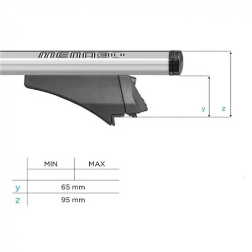 MENABO ΜΠΑΡΕΣ ΟΡΟΦΗΣ ΑΛΟΥΜΙΝΙΟΥ BLADE M SILVER 118 cm ΜΕ ΑΚΡΑ ALFA HIGH ΓΙΑ Dacia Duster I 5 doors 2013>2018 ΜΕ RAISED RAILS - 2 ΤΕΜ. (12920/MB)