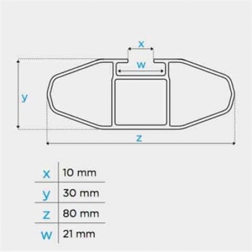 MENABO ΜΠΑΡΕΣ ΟΡΟΦΗΣ ΑΛΟΥΜΙΝΙΟΥ BLADE M SILVER 118 cm ΜΕ ΑΚΡΑ ALFA HIGH ΓΙΑ Dacia Duster I 5 doors 2013>2018 ΜΕ RAISED RAILS - 2 ΤΕΜ. (12920/MB)