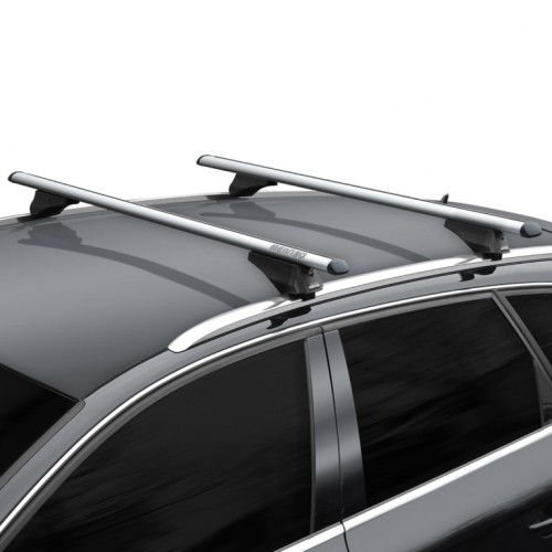 MENABO ΜΠΑΡΕΣ ΟΡΟΦΗΣ ΑΛΟΥΜΙΝΙΟΥ TIGER 118.5 cm ΣΕ ΑΣΗΜΙ ΧΡΩΜΑ ΓΙΑ Renault Clio IV Sporter / Grand Tourer 5 doors 2013>2019 ΜΕ FLUSH ή RAISED RAILS - 2 ΤΕΜ. (8490/ΜΒ)