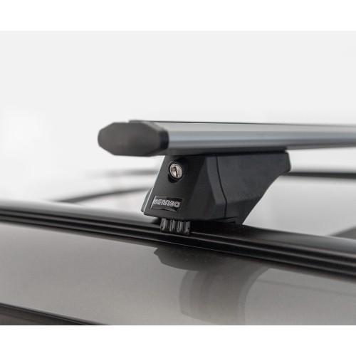 MENABO ΜΠΑΡΕΣ ΟΡΟΦΗΣ ΑΛΟΥΜΙΝΙΟΥ LEOPARD XL SILVER 135 cm ΣΕ ΑΣΗΜΙ ΧΡΩΜΑ ΓΙΑ Volvo XC90 5 doors 2014> ME FLUSH RAILS - 2 ΤΕΜ.  (8860/MB)