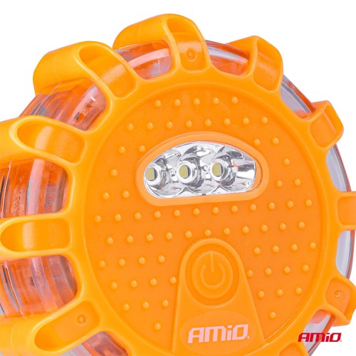 AMiO – Φως Ασφαλείας Έκτακτης Ανάγκης Μαγνητικό Επαναφορτιζόμενο 12 SMD LED Κόκκινο & 3 SMD Λευκό, Άμεση Σήμανση Κινδύνου και Φορητός Φωτισμός – 1 Τεμ. (04673/AM)