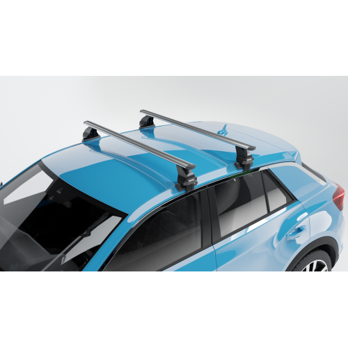 MENABO Ολοκληρωμένο Σετ Μπάρες Οροφής Αλουμινίου OMEGA PLUS L 130 cm Σε Ασημί Χρώμα για Kia Stonic 5 doors 2017> - 2 τεμ. (9640/MB+14730/MB)