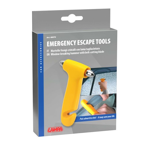 Lampa - Θραύστης Τζαμιού με Κοπτικό Ζώνης 2 σε 1 Emergency Escape Tool σε Κίτρινο Χρώμα - 1 Τεμ. (L4807.0)
