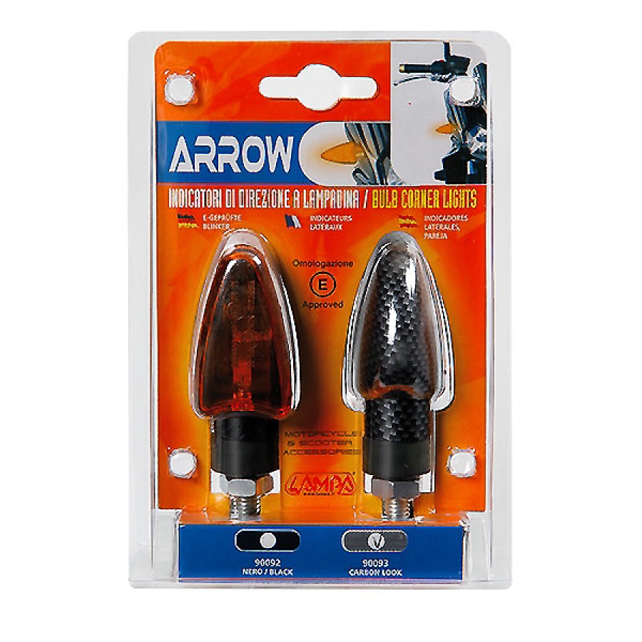 ΦΛΑΣ ΜΗΧΑΝΗΣ ARROW 12V/ 21W (68 x 27 mm) CARBON ΜΕ ΠΟΡΤΟΚΑΛΙ ΤΖΑΜΑΚΙ -2 ΤΕΜ.