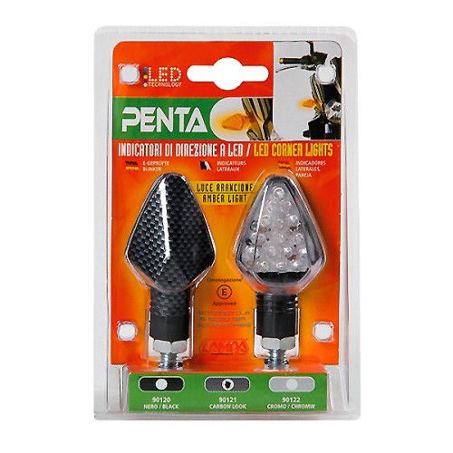 ΦΛΑΣ MOTO PENTA 12V LED 67x35mm CARBON 2 ΤΕΜ.