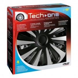 Lampa - Σετ Τάσια Αυτοκινήτου 17’’ Kojin Carbon TECH-ONE από υλικό ABS Ασημί / Μαύρο - 4 TEM (L3148.1) Διεθνή Τάσια americat.gr