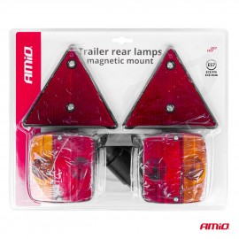 Amio – Φανάρια Τρέιλερ Μαγνητικά 12V με 7-PIN ISO & Ανακλαστικά Τρίγωνα για Ασφαλή Σήμανση & Ορατότητα – 2 Τεμ. (02095/AM) Καλωδίωση Τρέιλερ americat.gr