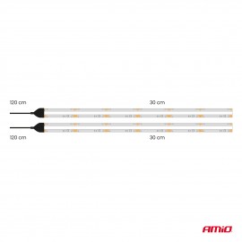 Amio – Ταινία LED COB 12V Λευκή 2x30cm Flexible για Ισχυρό Εσωτερικό Φωτισμό & Easy Install – Σετ 2 Τεμ. (04569/AM) Ταινίες Φωτισμού americat.gr
