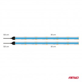 Amio – Ταινία LED COB 12V Μπλε 2x30cm Flexible για Εντυπωσιακό Εσωτερικό Φωτισμό & Easy Install – Σετ 2 Τεμ. (04571/AM) Ταινίες Φωτισμού americat.gr