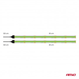 Amio – Ταινία LED COB 12V Πράσινη 2x30cm Flexible για Εντυπωσιακό Εσωτερικό Φωτισμό & Easy Install – Σετ 2 Τεμ. (04573/AM) Ταινίες Φωτισμού americat.gr