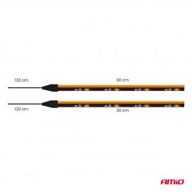 Amio – Ταινία LED COB 12V Πορτοκαλί 2x30cm Flexible Πλαϊνού Φωτισμού για Σήμανση & Εντυπωσιακό Φως – Σετ 2 Τεμ. (04574/AM) Ταινίες Φωτισμού americat.gr