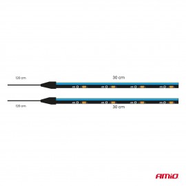 Amio – Ταινία LED COB 12V Μπλε 2x30cm Flexible Πλαϊνού Φωτισμού για Σήμανση & Dynamic Look – Σετ 2 Τεμ. (04578/AM) Ταινίες Φωτισμού americat.gr