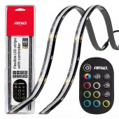 Amio – Ταινία LED RGB 12V 2x30cm Flexible με Τηλεχειριστήριο για Πολύχρωμο Εσωτερικό Φωτισμό & Easy Control – Σετ 2 Τεμ. (04579/AM) Ταινίες Φωτισμού americat.gr