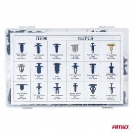 Amio – Κλιπς Ταπετσαρίας Αυτοκινήτου Σετ 415 Τεμ. για Σταθερή Τοποθέτηση & Πλήρη Επισκευή Πλαστικών – 1 Σετ (04738/AM) Ειδη Συνεργείου americat.gr