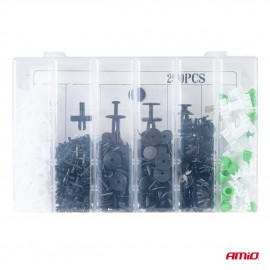 Amio – Κλιπς Ταπετσαρίας Αυτοκινήτου Σετ 290 Τεμ. για Σταθερή Τοποθέτηση & Πλήρη Επισκευή Πλαστικών – 1 Σετ (04742/AM) Ειδη Συνεργείου americat.gr