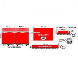 ΣΕΤ ΚΟΥΡΤΙΝΑΚΙΑ-ΣΚΙΑΣΤΡΑ ΦΟΡΤΗΓΟΥ PREMIE ΚΟΚΚΙΝΟ Κουρτίνες americat.gr