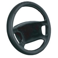 TOTAL BLACK 37-39cm eco-leather Steering Wheel americat.gr