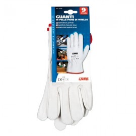 Cow grain white leather working gloves -