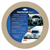Lampa Κάλυμμα Τιμονιού Αυτοκινήτου Protector 2in1 με Διάμετρο 34-45εκ. Neopren & Polyester Μπεζ Ελαστικό 1-τεμ. (L3314.8) Ελαστικά 34-51 cm americat.gr
