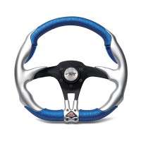 X4 ALUMINIUM LUX BLUE LEATHER diametro 350mm Steering Wheels americat.gr