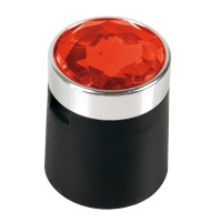 Colour Crystal nut caps, 20 pcs - Ø 19 mm - Red